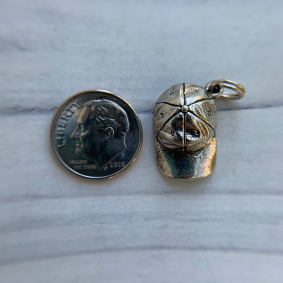 Sterling Silver Baseball Cap Charm - Picture 6 of 6